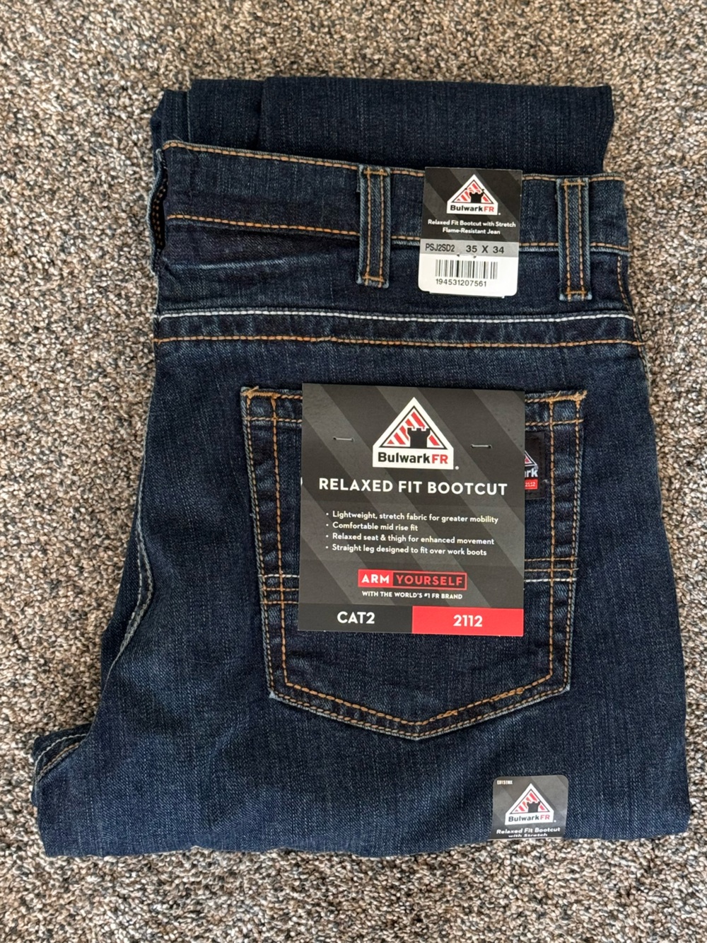 Bulwark FR Relaxed Fit Bootcut Flame Resistant Jeans Mens 35x34 Workwear CAT2